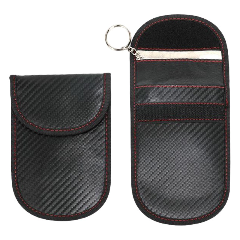 Buckle-Type Carbon Fiber Mobile Phone Anti-Radiation Signal Shielding Bag Rfid Car Shielding Key Case Portable Phone Cover