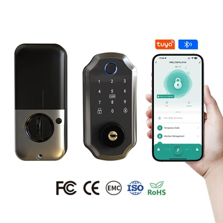 指纹锁家用房间木门智能锁全自动闭门锁智能无把手电子锁铝合金