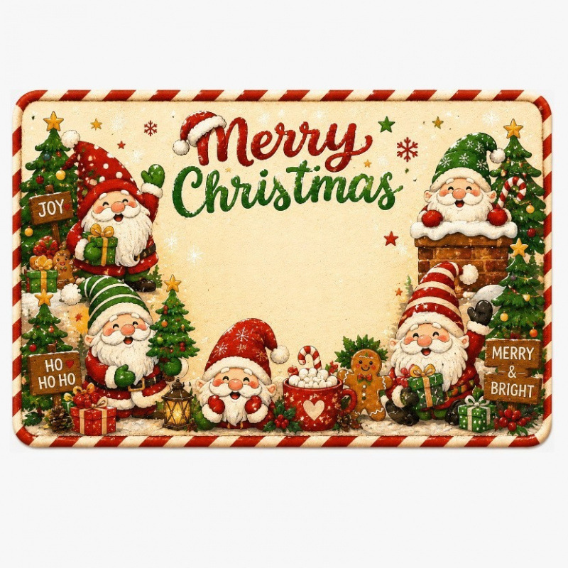 Christmas-themed doormat for the entrance, durable and stain-resistant, dust-proof, absorbent, and skin-friendly, suitable for use in the bathroom