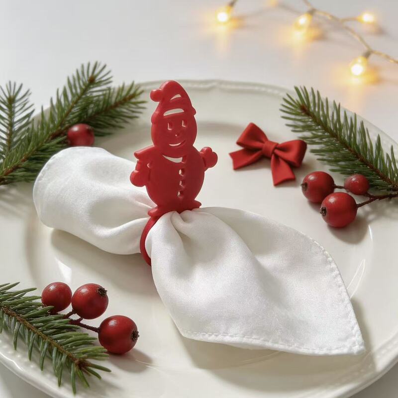 Amazon Cross-Border 3D Printed Christmas Napkin Ring Set Crafts Home Soft Decoration Accessories Factory Wholesale Amazon Cross-Border 3D Printed Christmas Napkin Ring Set Crafts Home Soft Decoration Accessories Factory Wholesale
