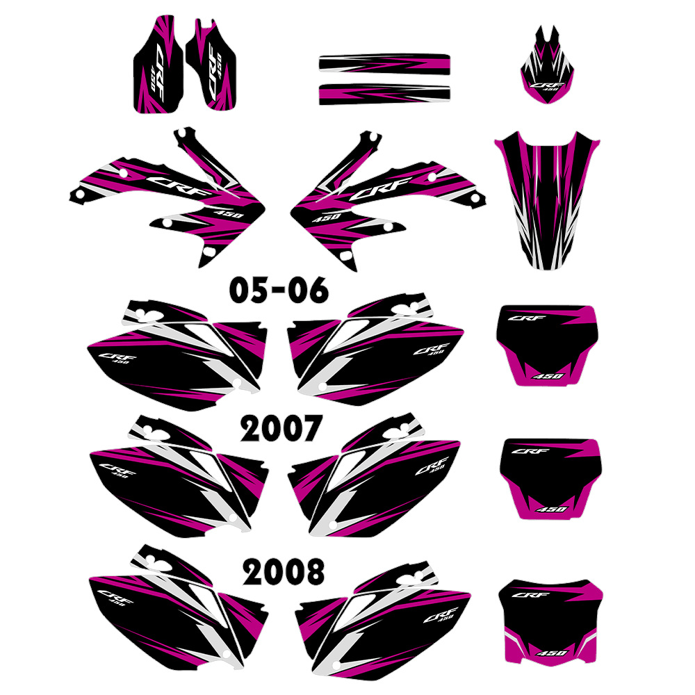 Pegatinas de motocicletas para CRF450 CRF450R 2005 - 2008 SUV conjunto completo de pegatinas de carrocería