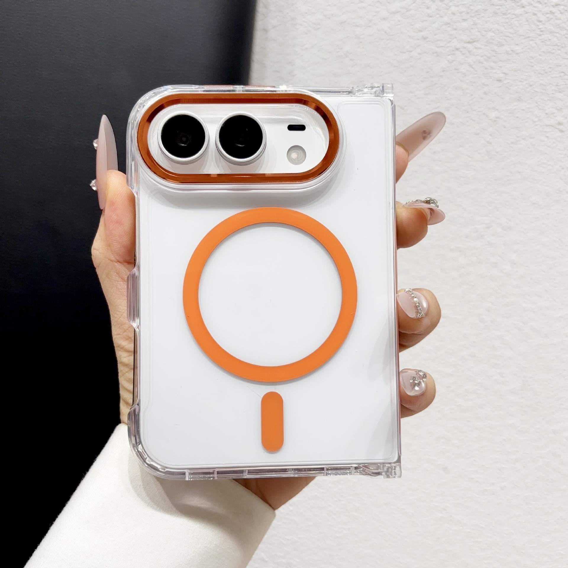 Funda Magnética para Celular Plegable iPhone Duo 18 Duo de Acrílico Transparente Anti-caídas