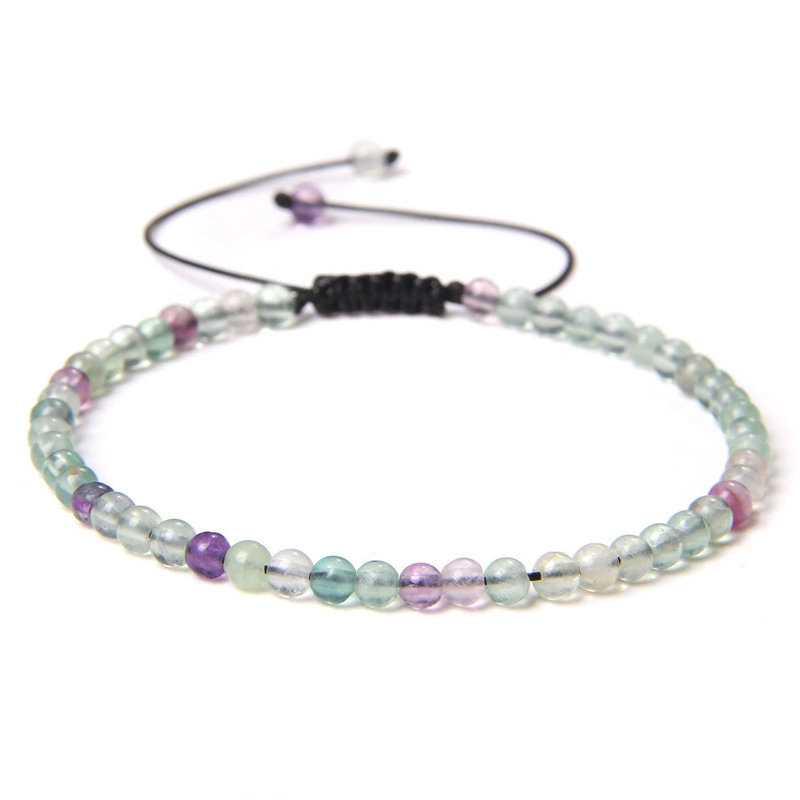 Органический текстильный регулируемый натуральный минерал, бисер bracelet для йоги ручной работы, украшение, аксессуар, (跨境贸易), 4 мм, с камнем