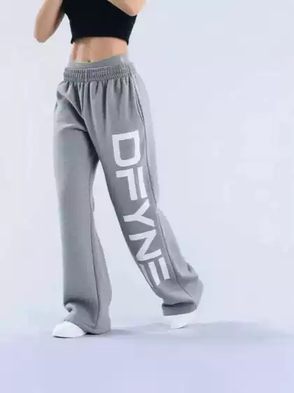 Dfyne Sweatpants Loose Straight Sports Pants for Men and Women Spring & Fall High-Waisted Casual Large-Leg Sweatpants Wide-Leg Pants Fleece-Lined