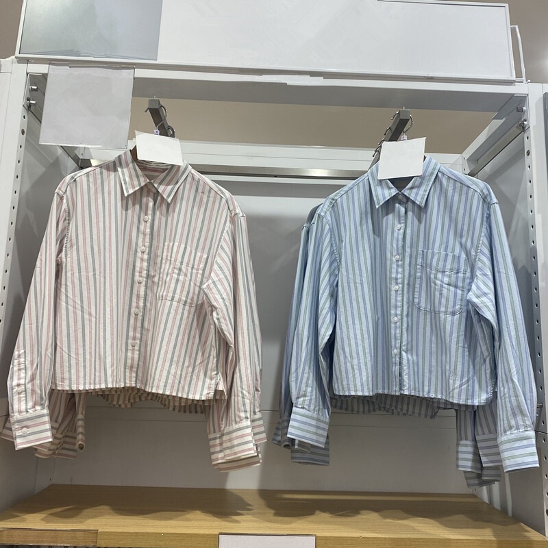 Women's Oxford Fabric Box-Shaped Striped Long-Sleeve Shirt Casual Fashion Thin Jacket C488520/488522 Women's Oxford Fabric Box-Shaped Striped Long-Sleeve Shirt Casual Fashion Thin Jacket C488520/488522