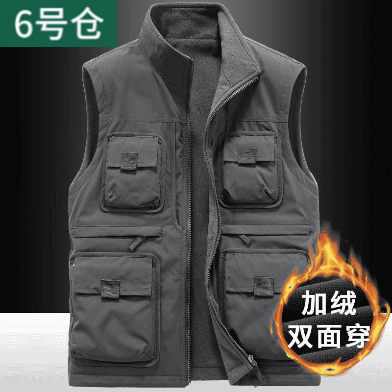 多口袋马甲秋冬工装休闲马甲钓鱼登山户外新款加绒马甲|undefined