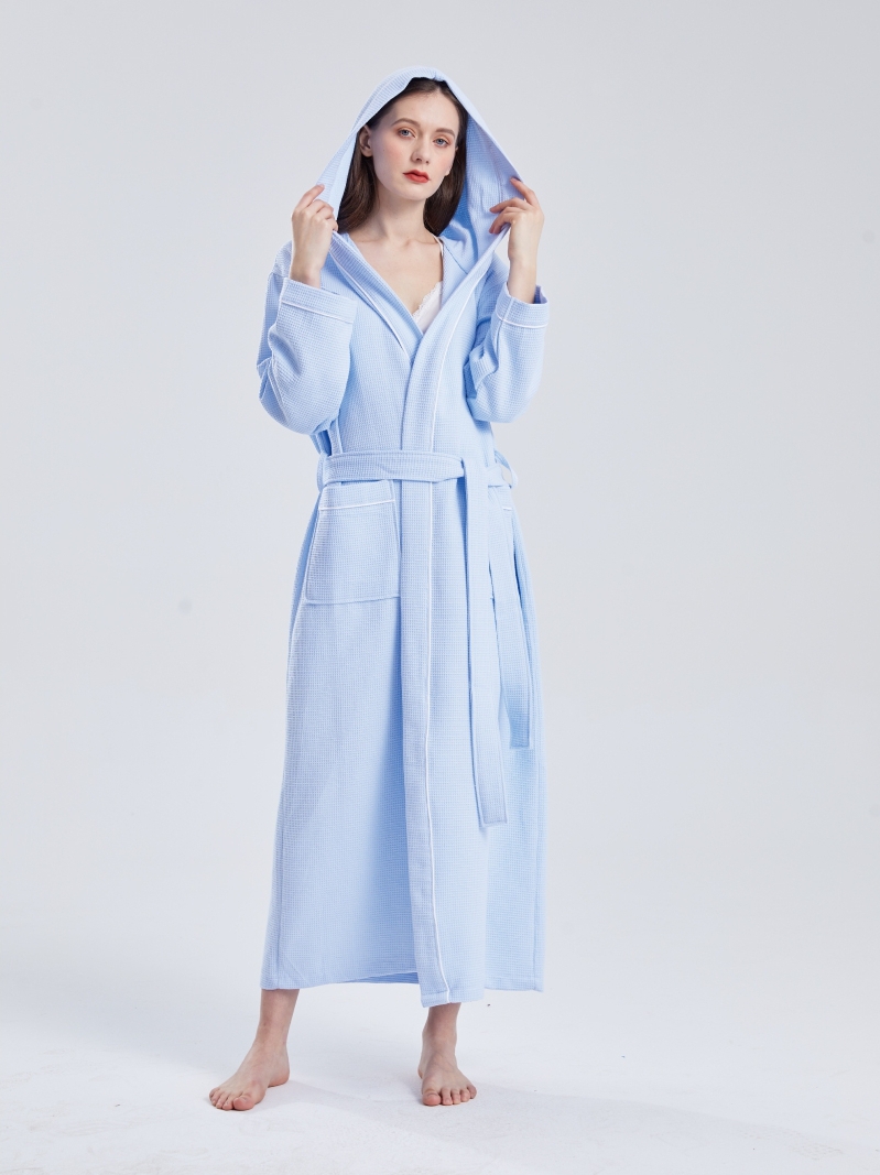 호텔 홈스테이 목욕 가운 면화 와플 선박 빠른 건조 흡수 후드 마당 남성과 여성을위한 수면 가운 여름 목욕 무료 배송