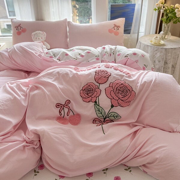 2026 new cartoon towel embroidery printed washed cotton four-piece…