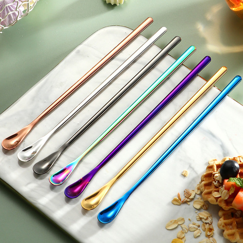 304 stainless steel long handle stirring spoon, milk tea, coffee and honey spoon, Japanese mixing stick, bar spoon, long ice spoon, spoon