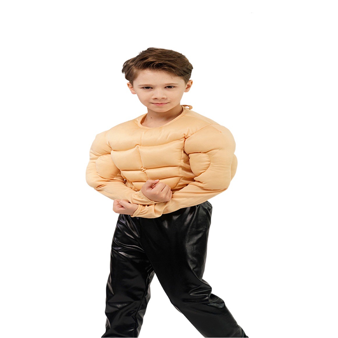 Los hombres del músculo T-shirt juego de roles falso músculo del pecho falso músculo abdominal divertido niño pequeño músculo T-shirt ropa para niños niño image 1