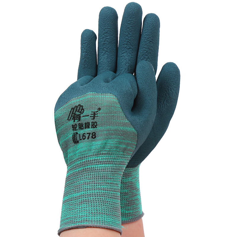 Dengsheng L678 neumáticos de una mano de caucho anti-desgaste rey látex piel de trabajo seco impregnado guantes de protección laboral