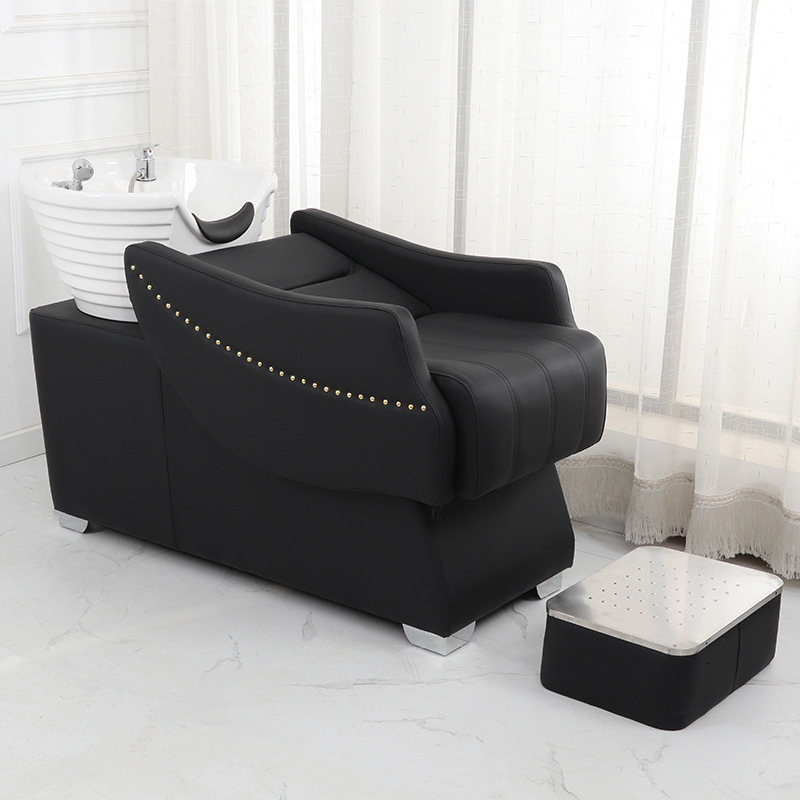 Fabricantes de camas de champú spot Peluquería minimalista moderna Peluquería medio cama de descarga de cama reclinable