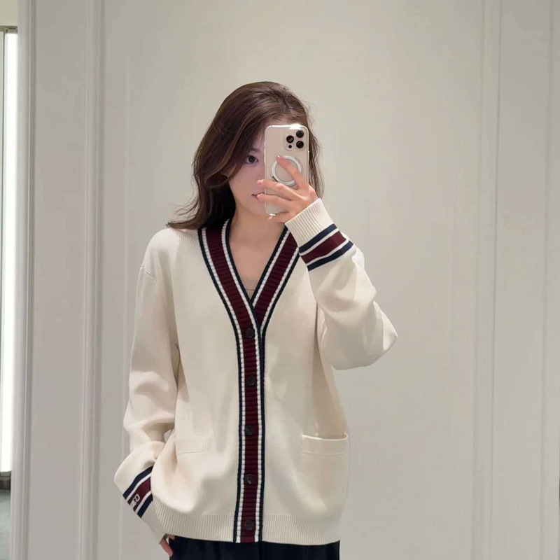 High Version Gu's New Autumn and Winter Rugby Knitted Cardigan Casual Fashion Versatile Loose Sweater Jacket for Men and Women