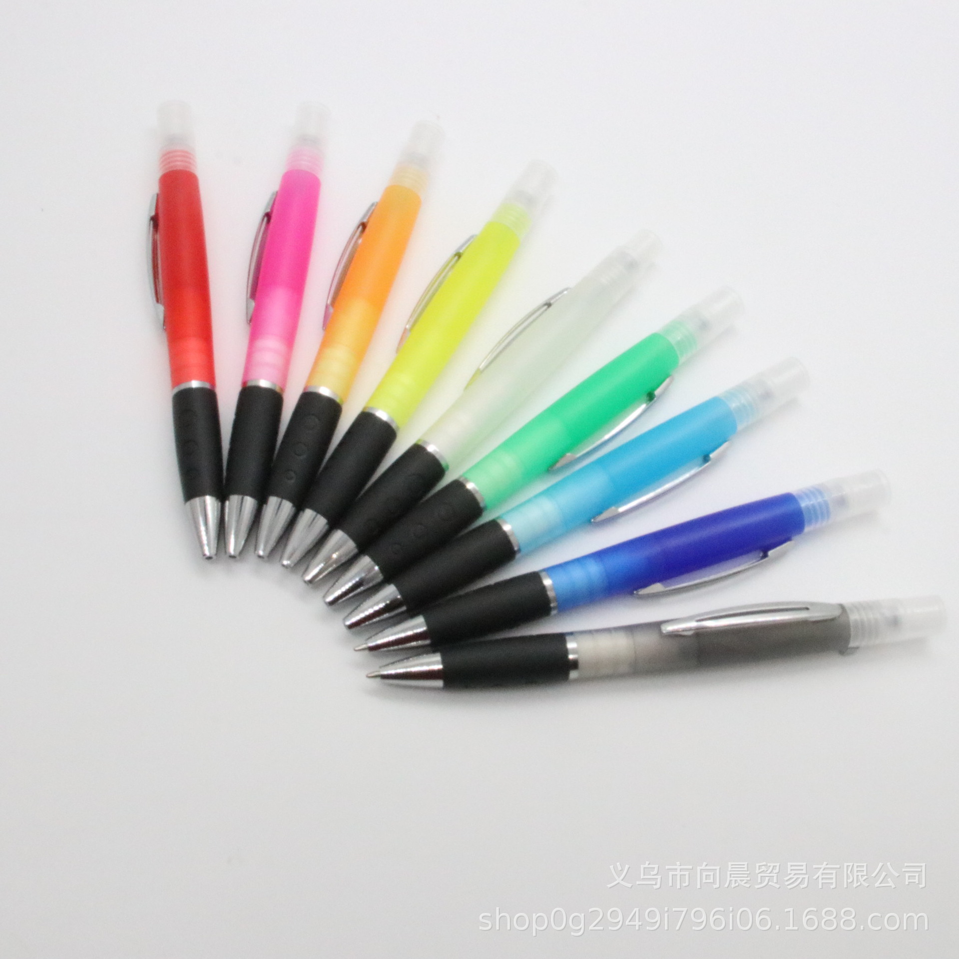 Papelería creativa desinfección spray pluma portátil mano desinfectante libre perfume alcohol embalaje bolígrafo