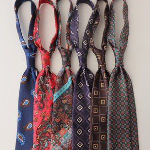 Factory in stock wholesale direct supply retro European casual tie 8CM imitation silk printing men's formal banquet wedding