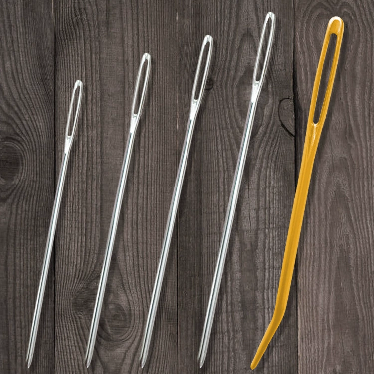 Швейное кожаное рулевое колесо шерстяная лента вышивка круглая игла Золотая Хвостовая лапка вышивка большой глаз игла для шитья рук оптом