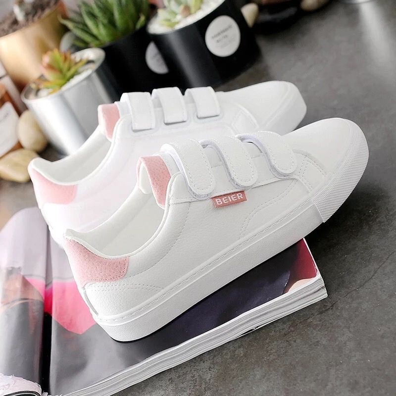 Nuanfenglai White Sneakers for Women, Spring and Summer 2026 New Korean Style Versatile Basic Velcro Sneakers, Canvas Shoes, Casual Shoes Nuanfenglai White Sneakers for Women, Spring and Summer 2026 New Korean Style Versatile Basic Velcro Sneakers, Canvas Shoes, Casual Shoes