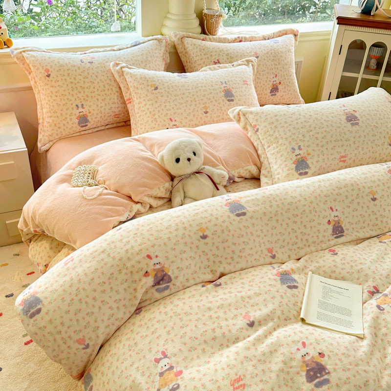 Invierno flor de leche de invierno cubierta de edredón 150x200 invierno flange coral cubierta de edredón individual más edredón