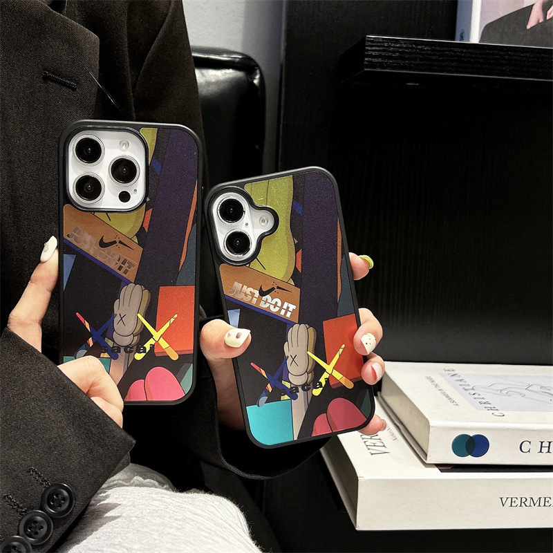 16Kaws Sesame Street Cartoon Phone Case 17 Suitable for iPhone 15 Pro Max Cover 13 Hard Anti-Drop Case 14
