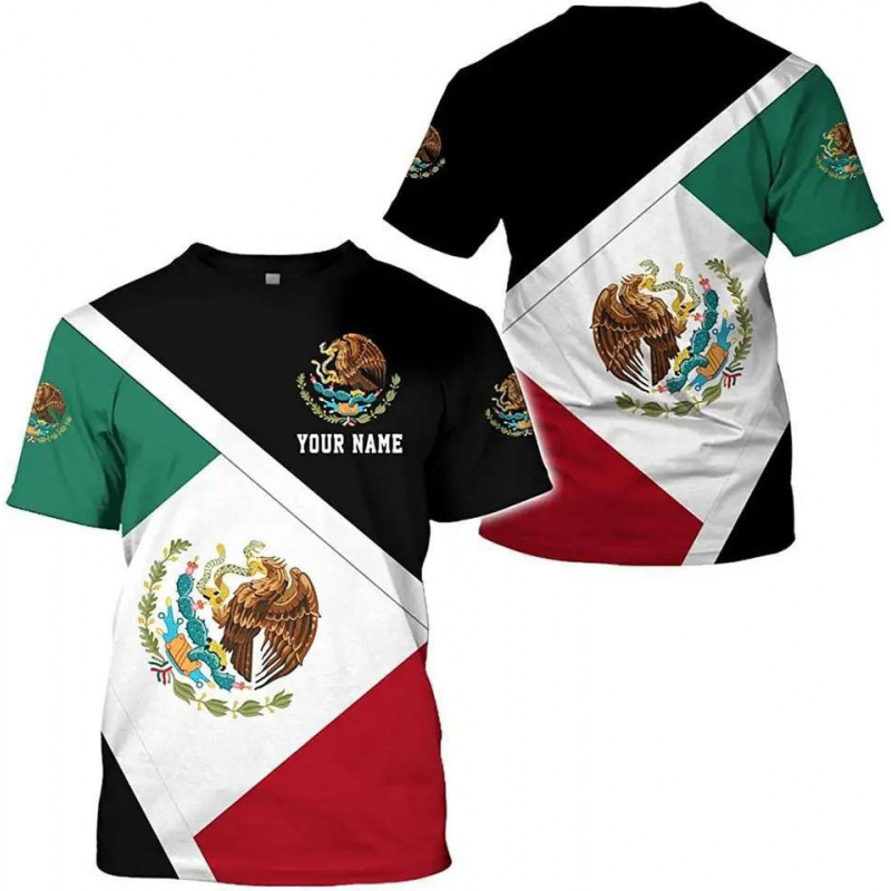 Comercio exterior transfronterizo AliExpress TK venta caliente impresión digital 3D camiseta de hombre manga corta casual serie mexicana blusa