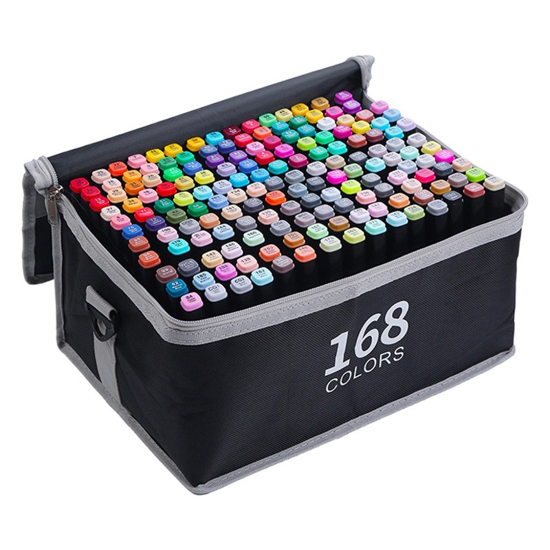 Venta directa de fábrica touch bolígrafo de acuarela de doble punta aceitoso para niños pincel para estudiantes 168 rotuladores de colores envío gratis bolígrafo de acuarela