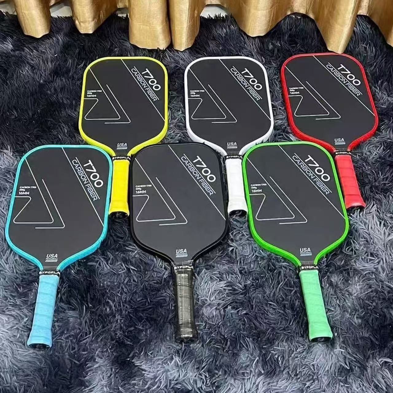 T700 Carbon Fiber Fine Frosted Cloth Pattern Pick Rack pickleball suit 16mm Professional Pattern Yellow DIY