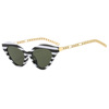 Fashionable metal chain, trend sunglasses, 2023 collection