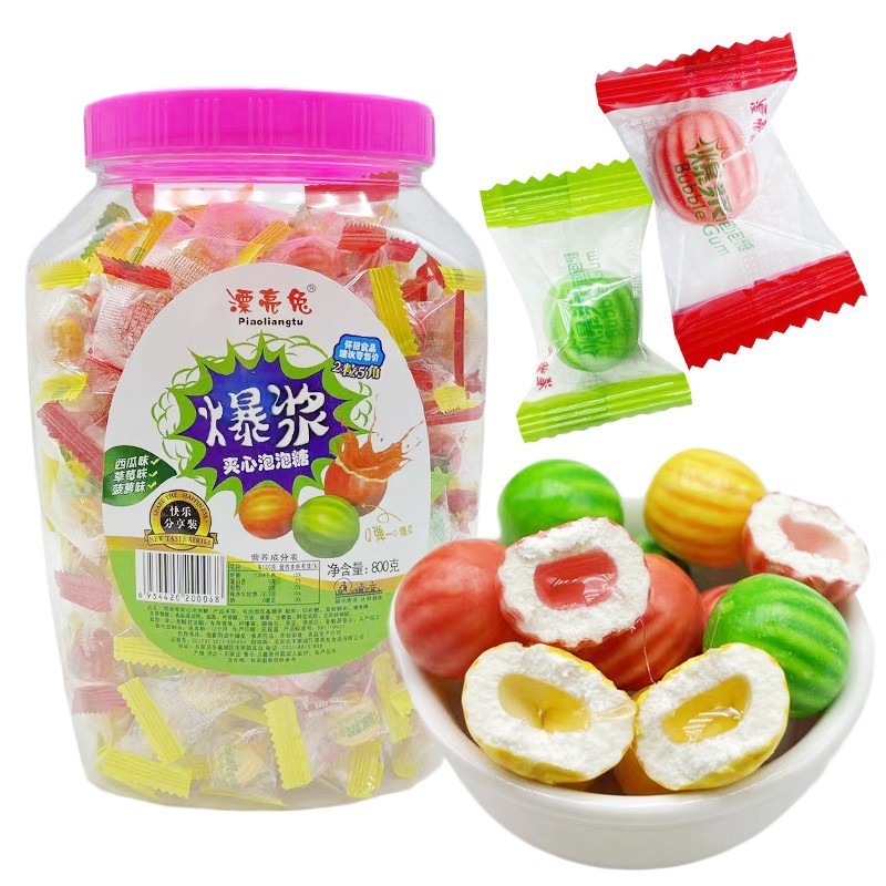 8090后儿时经典怀旧独立包装爆浆夹心泡泡糖童年怀旧零食店糖果批