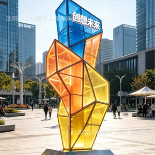 棉纺加工厂区棉桃造型精神堡垒棉田田间立体立牌哑光浮雕抗晒洁净