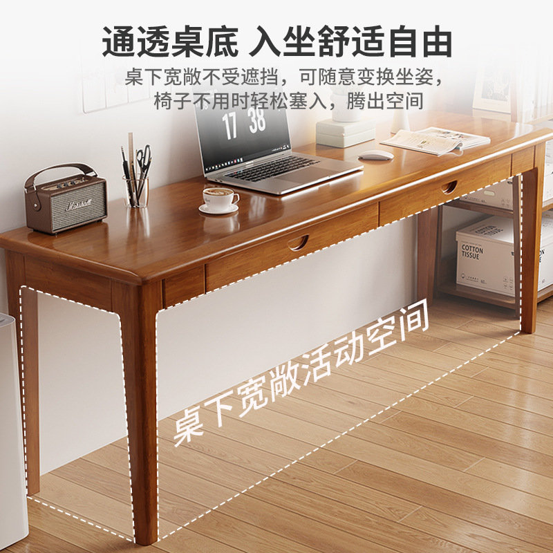 Mesa pequeña de madera maciza completa, banco de trabajo, mesa estrecha contra la pared, escritorio rectangular de estilo chino nuevo, escritorio de estudio para estudiantes, escritura