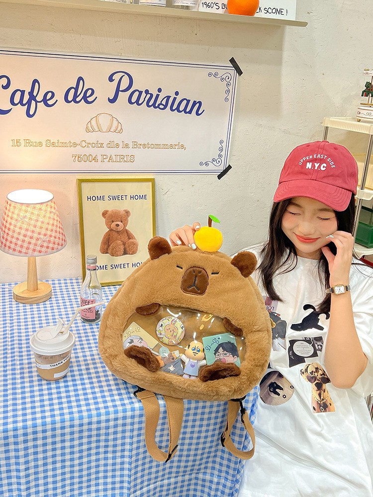 Mochila de Pikabala, bolso de felpa, monedero de regalo para niños, lindo capibara, mochila de dibujos animados de moda
