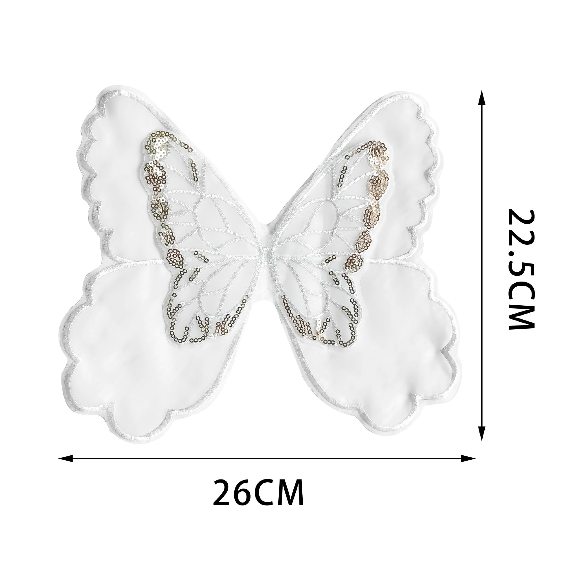 Doble capa de cuentas de oro blanco mariposa tela pegada diy accesorios de bordado de encaje hechos a mano