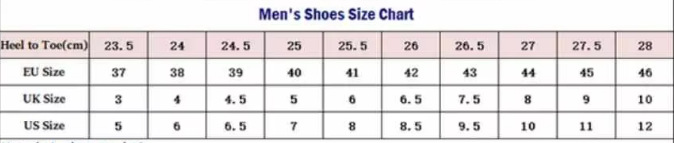 鞋码表