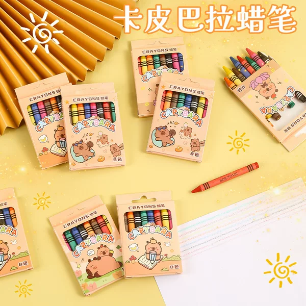 Kapibala Crayons for Elementary School Students and Children, 8-Color Drawing Pens, Painting Pens, Prizes, Gifts, Wholesale