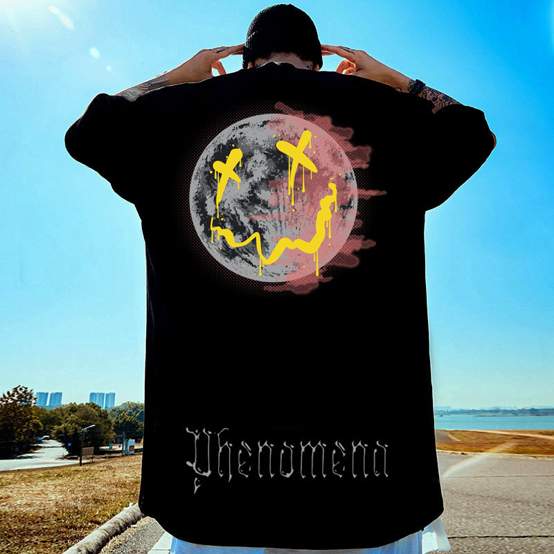 Cross-border Short-sleeved T-shirt Men's Korean-style High Street Hip-hop Trendy Top Summer Casual Loose Five-sleeved Couple T-shirt