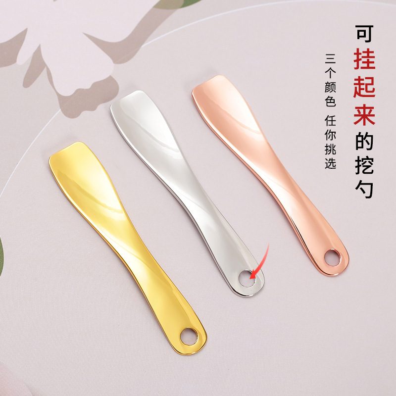 工場直販 丸穴亜鉛合金製フェイスクリーム用スプーン マッサージアイクリーム用金属スプーン ビューティー用品|undefined
