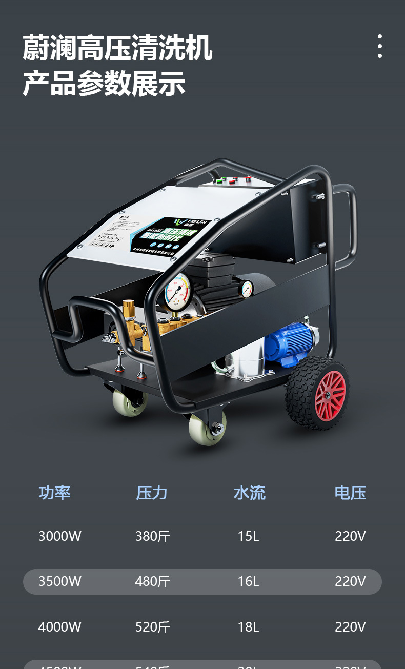 Ultra-High-Pressure Cleaning Machine, Industrial-Grade Powerful Floor Washer, 500kg Car Wash Machine Water Gun, Commercial Car Wash Shop, Farm