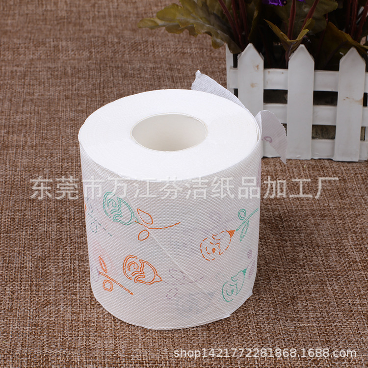 Free Shipping Color Printed Small Roll Paper Creative Advertising Printed Toilet Paper Dollar Paper Towel Family Meal Paper Facial Tissue