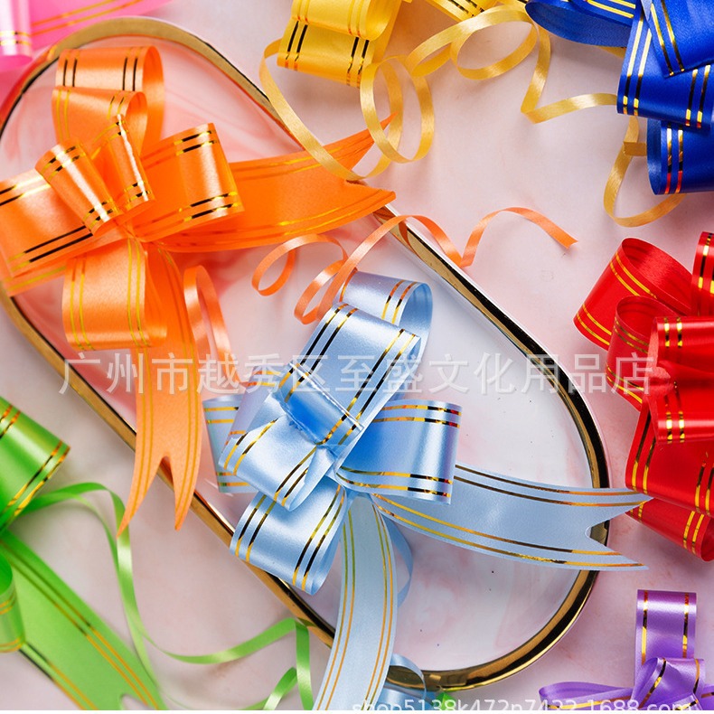 1.2CM flores al por mayor arco cinta caja de regalo de boda embalaje de boda decoración de automóvil manija de la puerta