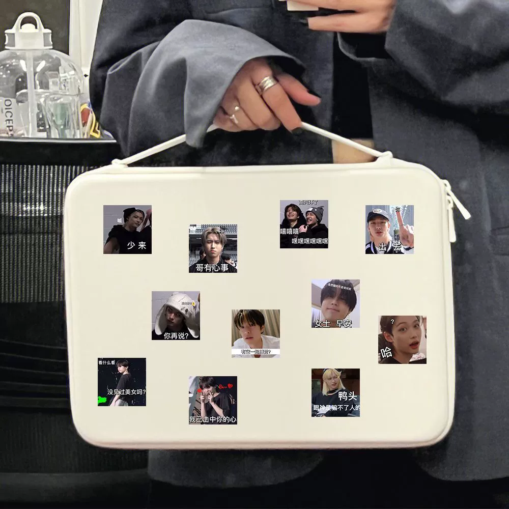 100 SKZ смайлики смешные креативные наклейки корейская мужская группа персонализированные чемодан ноутбук чехлы наклейки водонепроницаемые