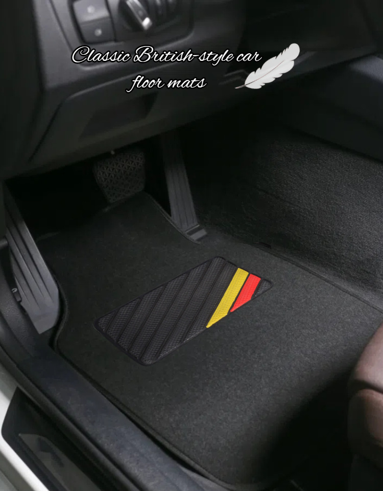 Universal 4-piece set of car floor mats, dirt-resistant carpet for the interior, driver's seat protection mat