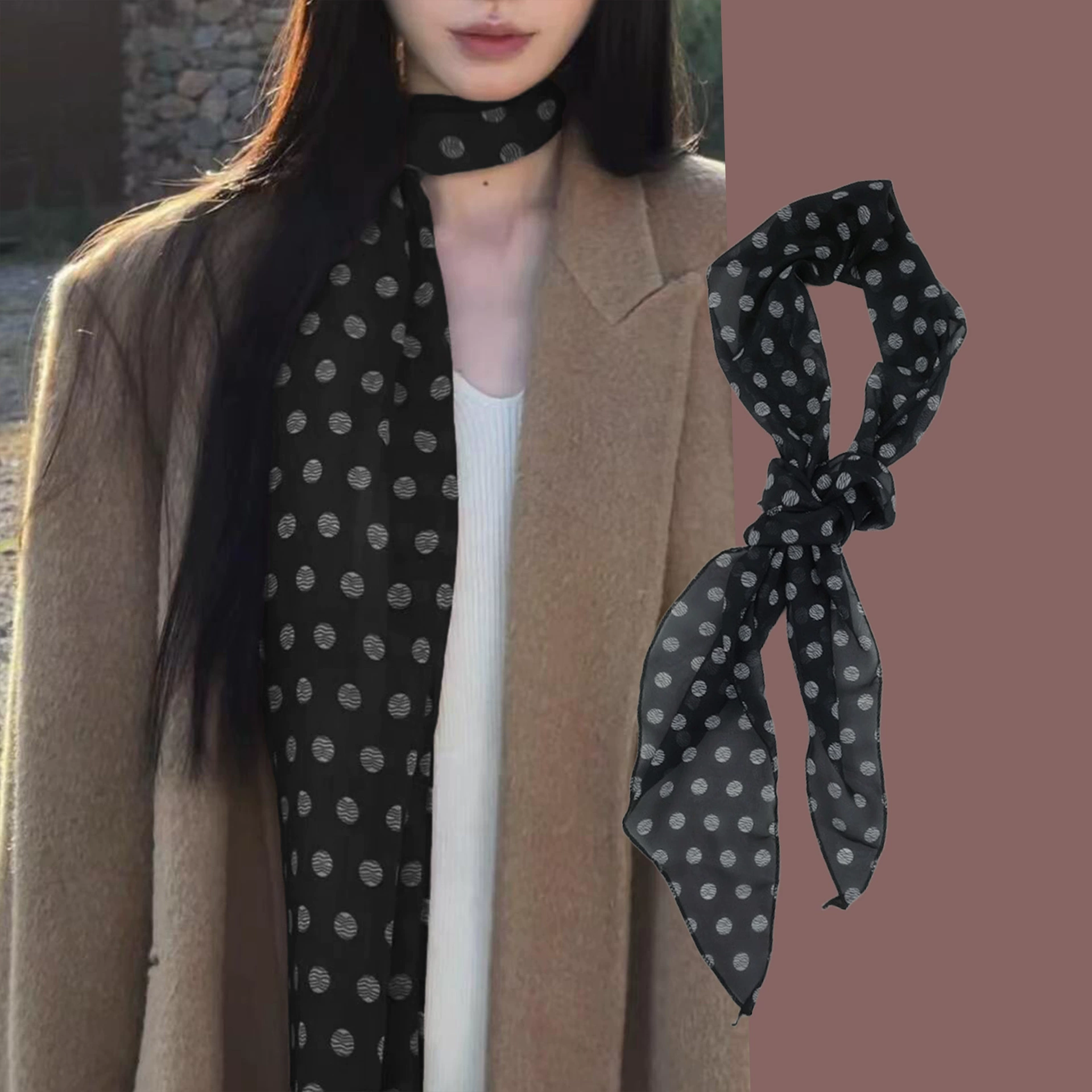 Brown universal accessory, headband, scarf, 2025 years