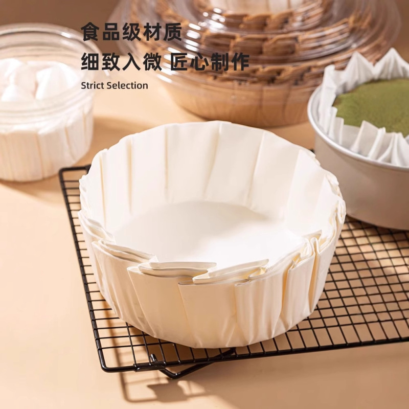 4寸巴斯克油纸蛋糕纸托一次性免折叠蛋糕模具硅油纸防油包装垫纸|undefined