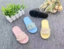 女童凉拖鞋加厚漏趾带蝴蝶结宝宝鞋兔头小熊一字型凉拖鞋厂家批发