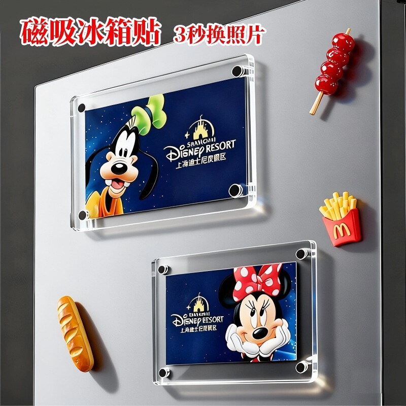 Acrylic Photo Frame Display Price Tag Crystal Table Card Fridge Magnet Polaroid Photo Wall Magnetic Table Card