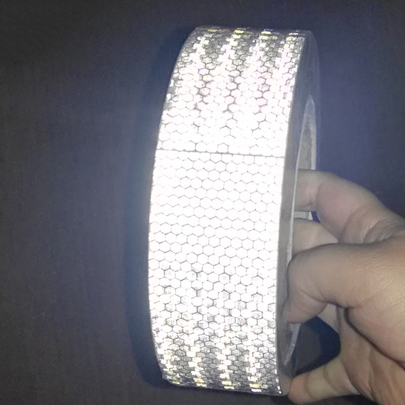 高亮反光胶带5cm纯色交通反光贴条地面墙面安保标示带晶格反光膜
