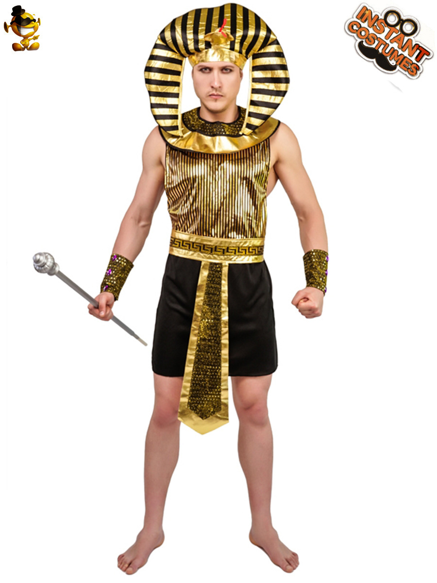 Adulto hombres Antiguo Egipto Rey Fiesta de Halloween traje hombre grande Faraón traje Cosplay