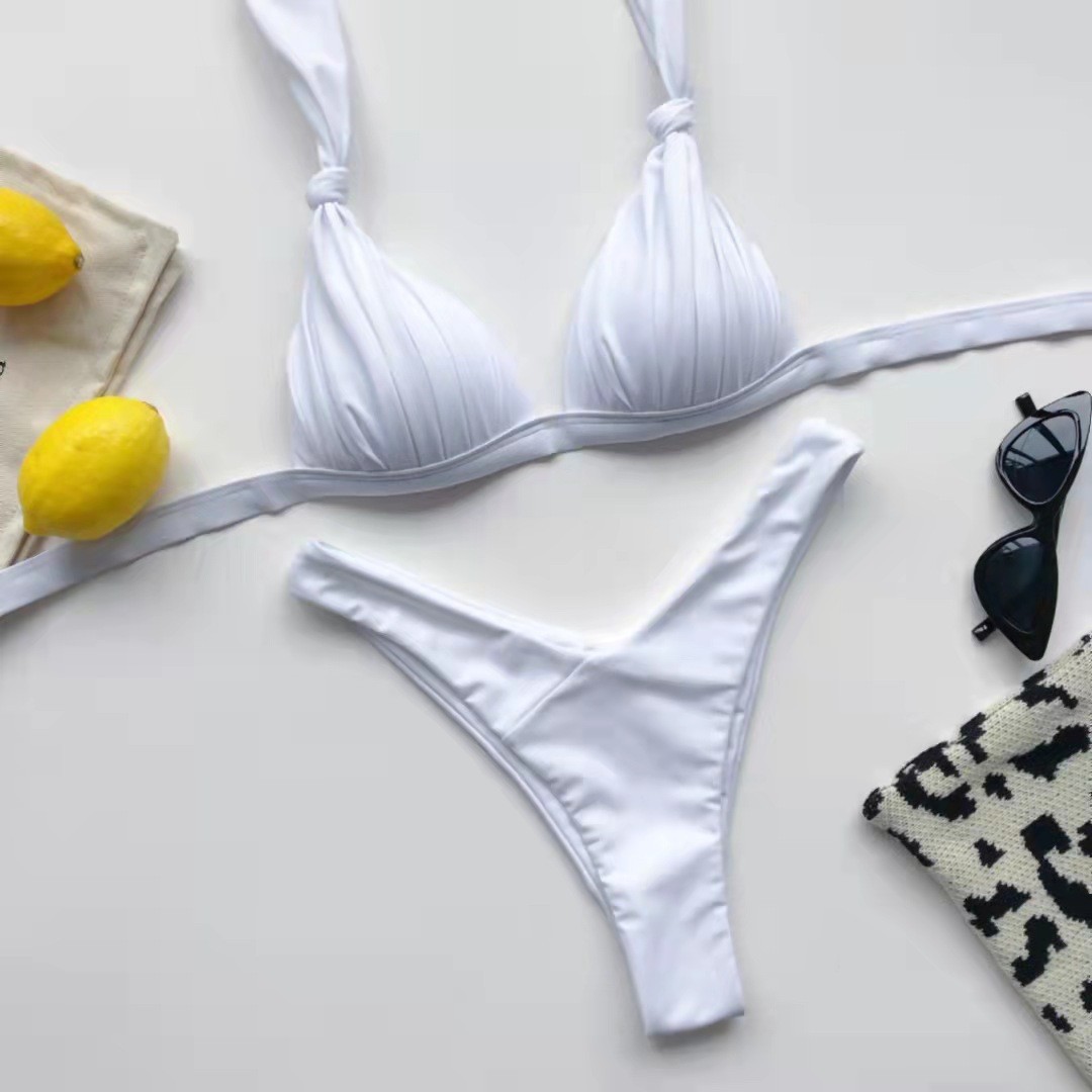182g Weight Sexy Feel Of Sensation Low Waist Panties Waist Bikini Panties Style Bralette Bra Category Nylon Fabric Type 2 Pieces Set Quantity Swimming Pool, Beach Occasion Solid Color Pattern Triangle Cup Bra Cup Women's Gender Women's Solid Color 2 Pieces Set Bikinis Swimwear 11