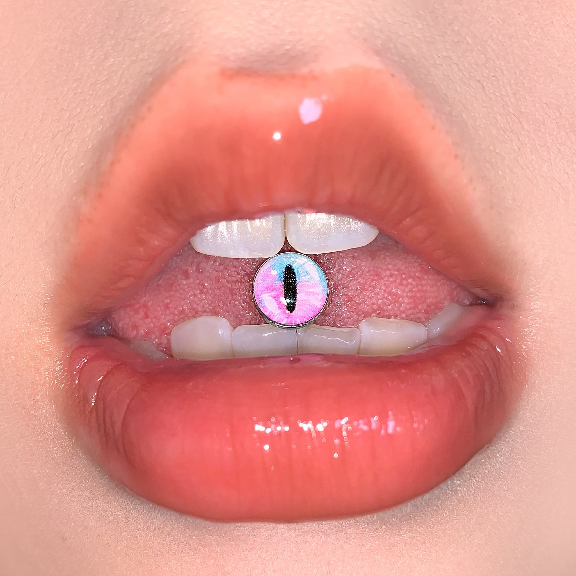 Labret stud lip piercing jewelry styling detail