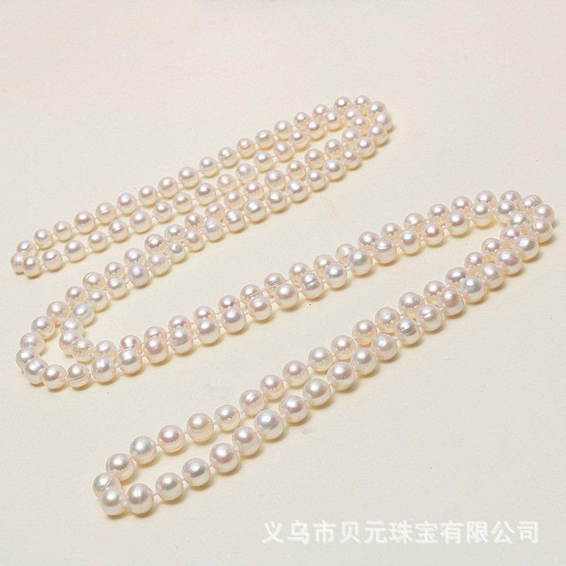 欧美天然淡水珍珠简约经典款多层项链服饰旗袍搭配女款毛衣链批发